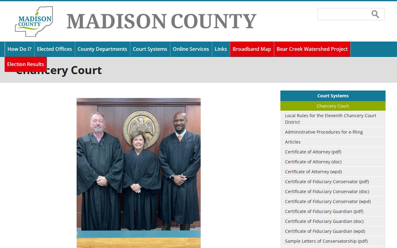 Madison County civil docket search Chancery Court case types