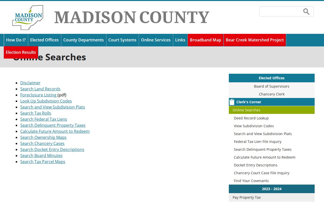 Madison County online searches index for court docket channels